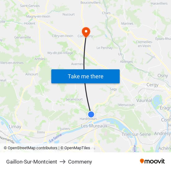 Gaillon-Sur-Montcient to Commeny map