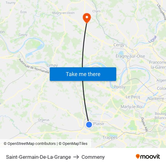 Saint-Germain-De-La-Grange to Commeny map