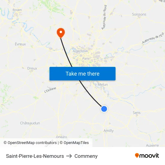 Saint-Pierre-Les-Nemours to Commeny map