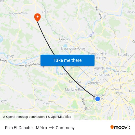 Rhin Et Danube - Métro to Commeny map