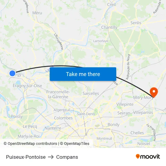 Puiseux-Pontoise to Compans map