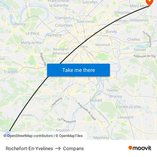 Rochefort-En-Yvelines to Compans map