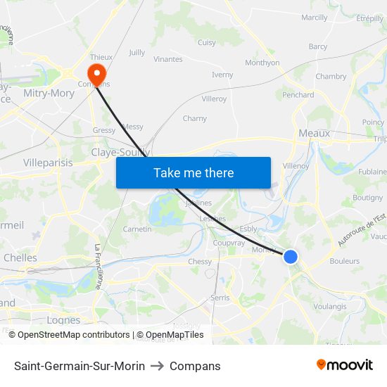 Saint-Germain-Sur-Morin to Compans map