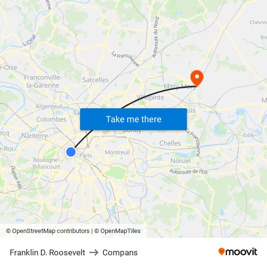 Franklin D. Roosevelt to Compans map