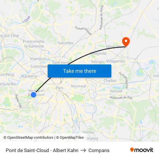 Pont de Saint-Cloud - Albert Kahn to Compans map