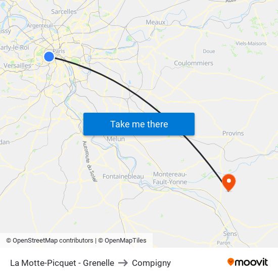 La Motte-Picquet - Grenelle to Compigny map