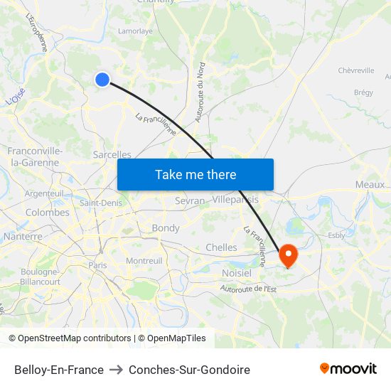 Belloy-En-France to Conches-Sur-Gondoire map