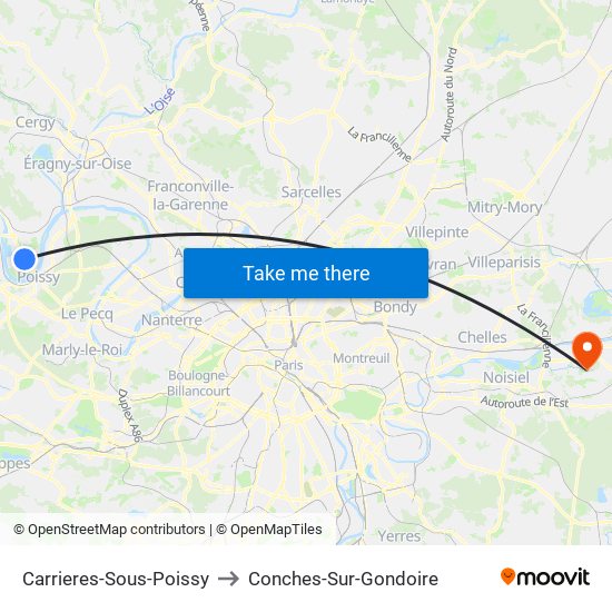 Carrieres-Sous-Poissy to Conches-Sur-Gondoire map