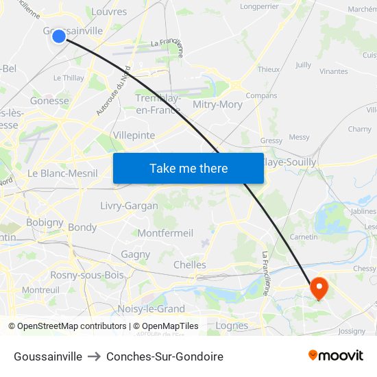 Goussainville to Conches-Sur-Gondoire map