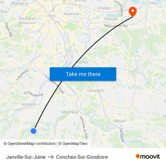 Janville-Sur-Juine to Conches-Sur-Gondoire map