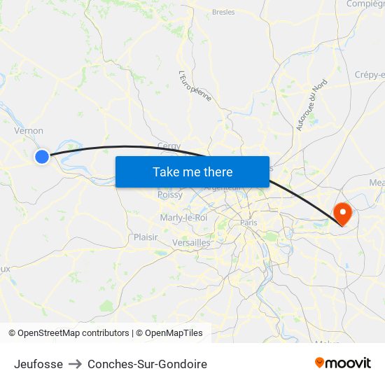 Jeufosse to Conches-Sur-Gondoire map