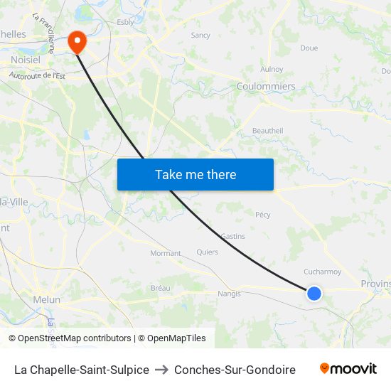 La Chapelle-Saint-Sulpice to Conches-Sur-Gondoire map