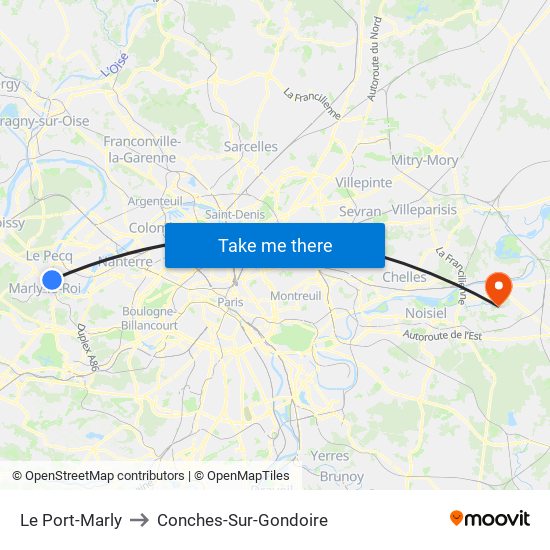 Le Port-Marly to Conches-Sur-Gondoire map