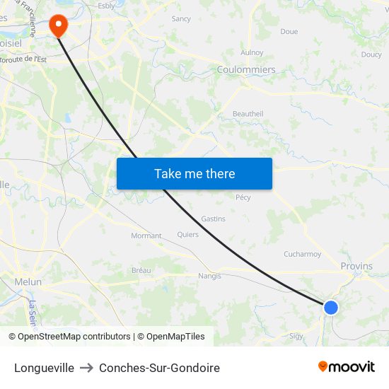 Longueville to Conches-Sur-Gondoire map