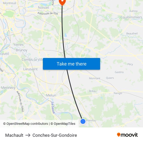 Machault to Conches-Sur-Gondoire map