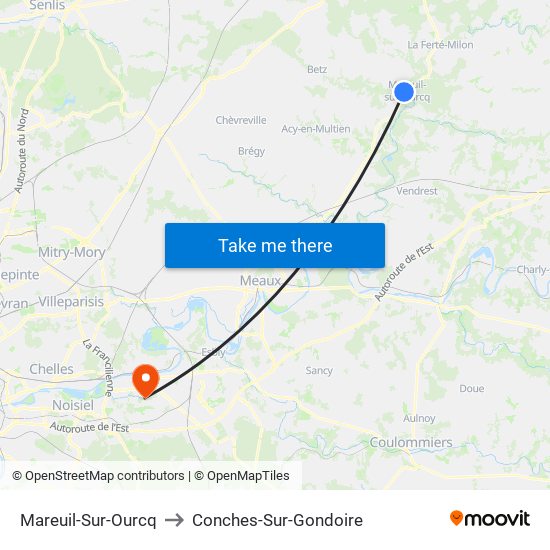 Mareuil-Sur-Ourcq to Conches-Sur-Gondoire map