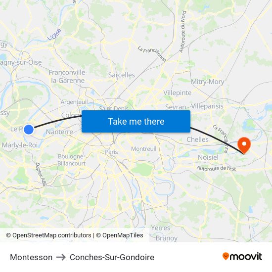 Montesson to Conches-Sur-Gondoire map