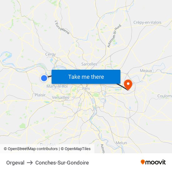 Orgeval to Conches-Sur-Gondoire map