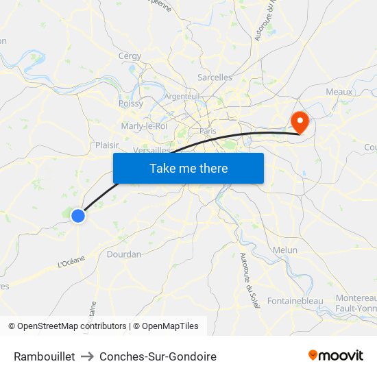 Rambouillet to Conches-Sur-Gondoire map