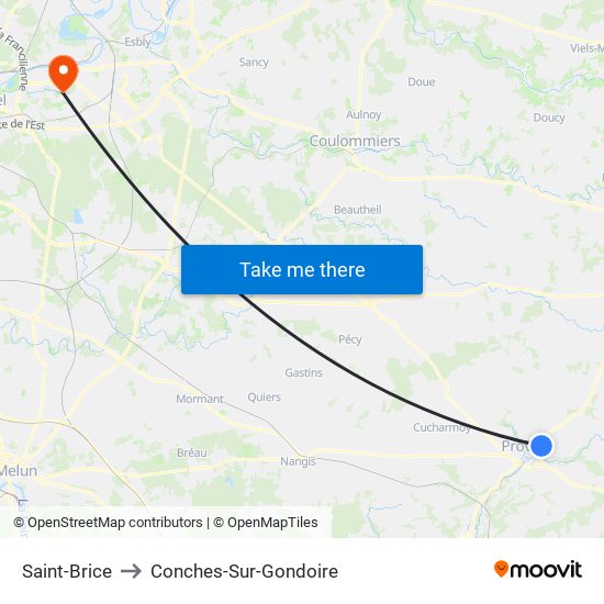 Saint-Brice to Conches-Sur-Gondoire map