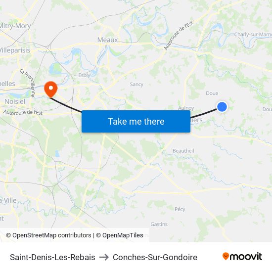 Saint-Denis-Les-Rebais to Conches-Sur-Gondoire map