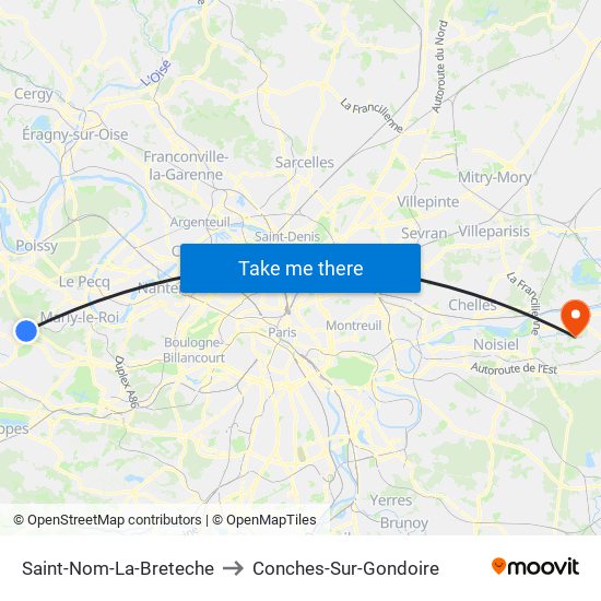 Saint-Nom-La-Breteche to Conches-Sur-Gondoire map