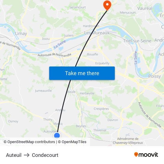 Auteuil to Condecourt map