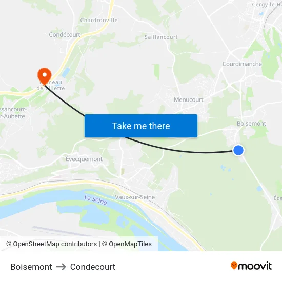 Boisemont to Condecourt map