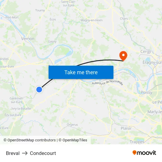 Breval to Condecourt map