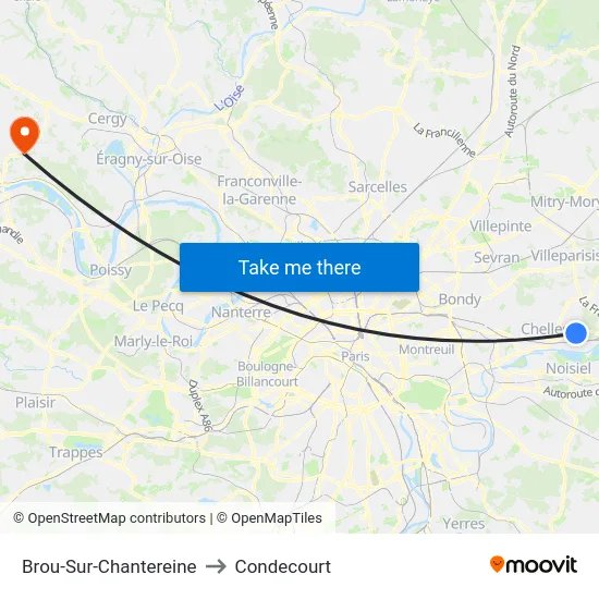 Brou-Sur-Chantereine to Condecourt map