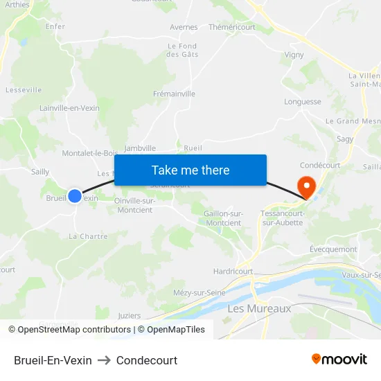 Brueil-En-Vexin to Condecourt map