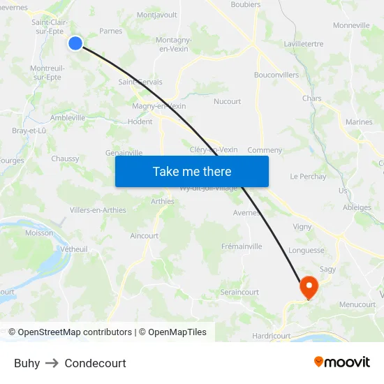 Buhy to Condecourt map