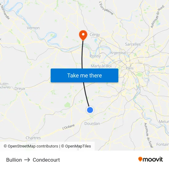 Bullion to Condecourt map