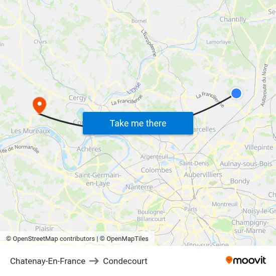 Chatenay-En-France to Condecourt map