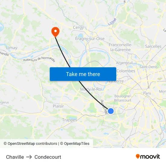 Chaville to Condecourt map