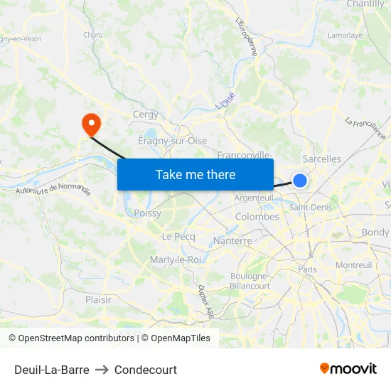 Deuil-La-Barre to Condecourt map
