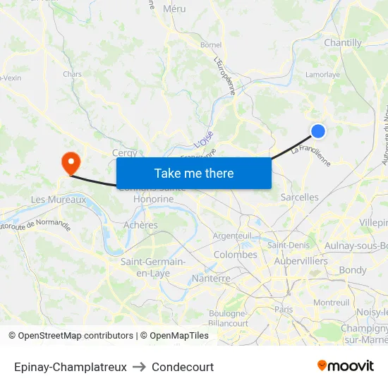 Epinay-Champlatreux to Condecourt map