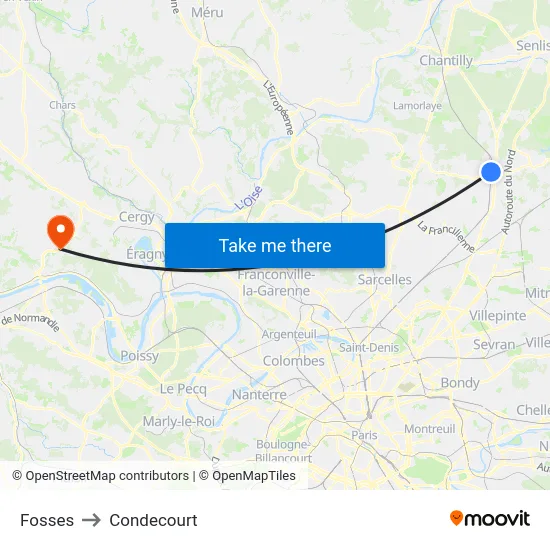 Fosses to Condecourt map