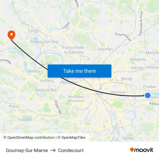 Gournay-Sur-Marne to Condecourt map