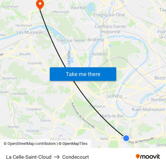 La Celle-Saint-Cloud to Condecourt map