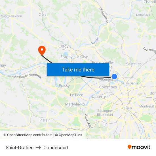 Saint-Gratien to Condecourt map
