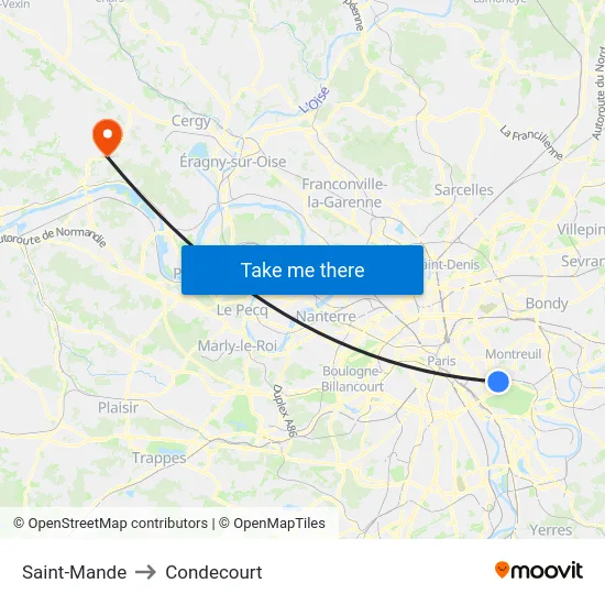 Saint-Mande to Condecourt map