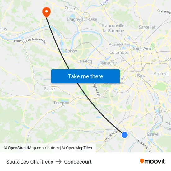 Saulx-Les-Chartreux to Condecourt map