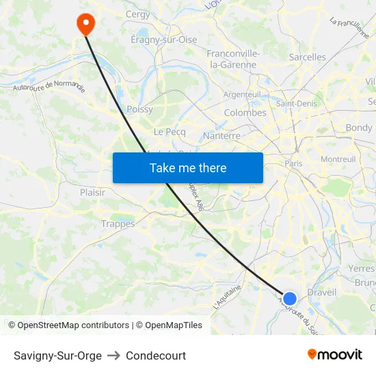 Savigny-Sur-Orge to Condecourt map