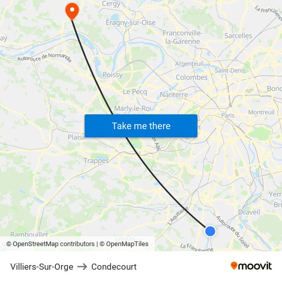 Villiers-Sur-Orge to Condecourt map