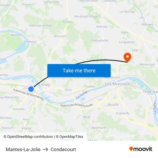 Mantes-La-Jolie to Condecourt map