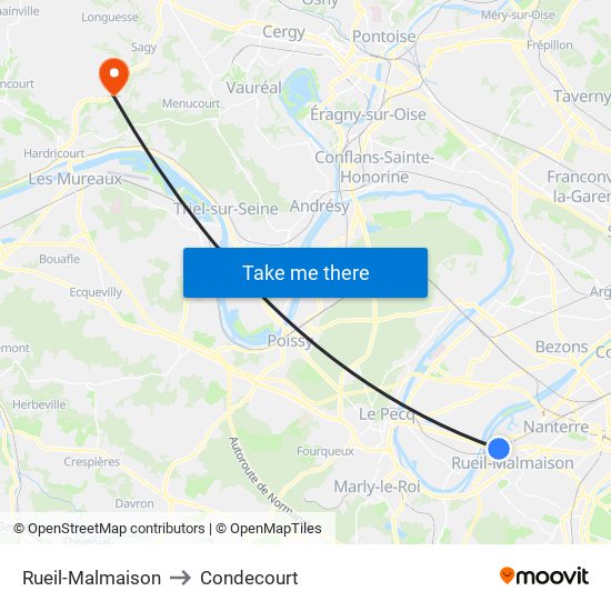 Rueil-Malmaison to Condecourt map