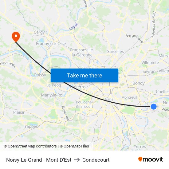 Noisy-Le-Grand - Mont D'Est to Condecourt map