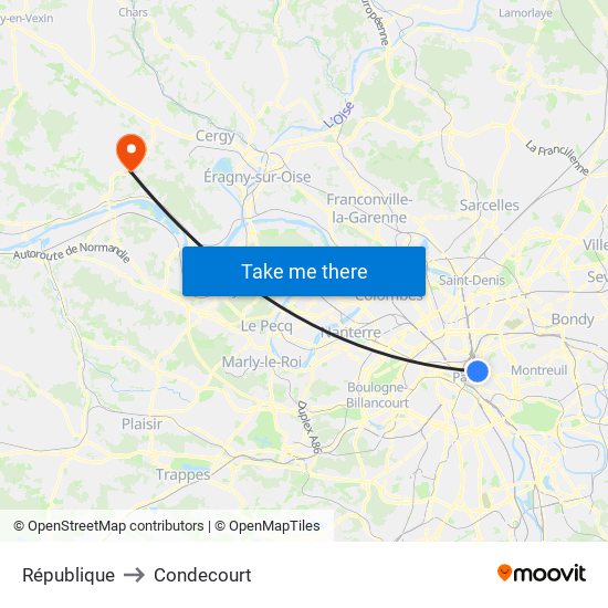 République to Condecourt map