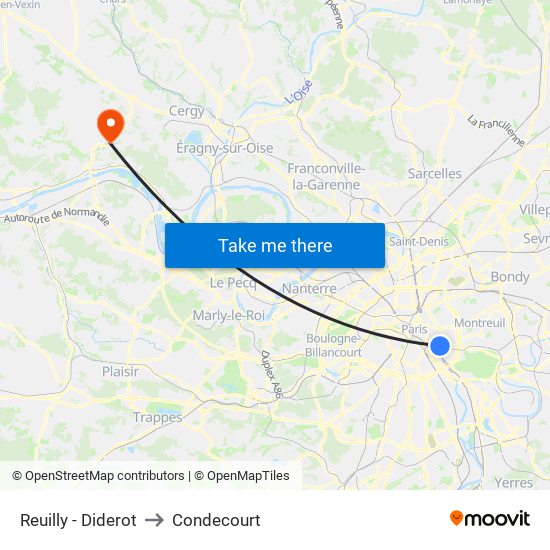 Reuilly - Diderot to Condecourt map